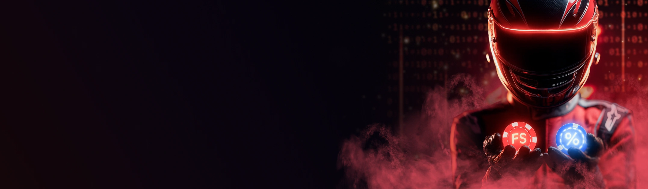 Escolha sua Pista<br/>
Vermelho ou Azul – 50 FS ou 50%